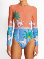 Boat Neck Tassel Zipper Pull One Piece Swimsuit