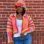 Fashion Two Strand Chunky Ruffle Hat