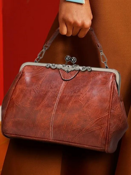 Women's Vintage Metal Lock Bag