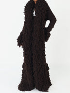 Fashion Oversized Fringe Knitted Coat