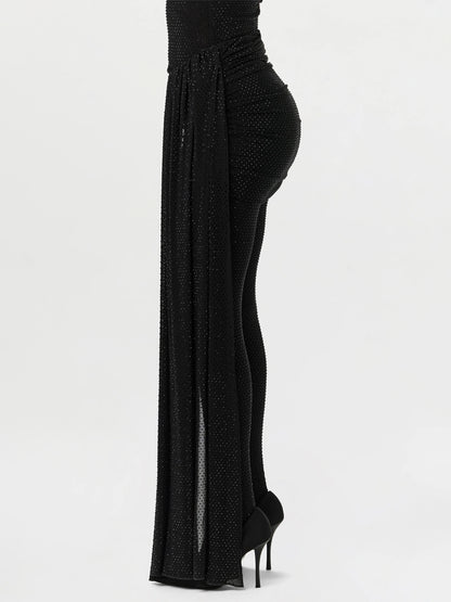 Crystal-embellished Ruched Three Pieces Set