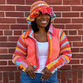 Fashion Two Strand Chunky Ruffle Hat