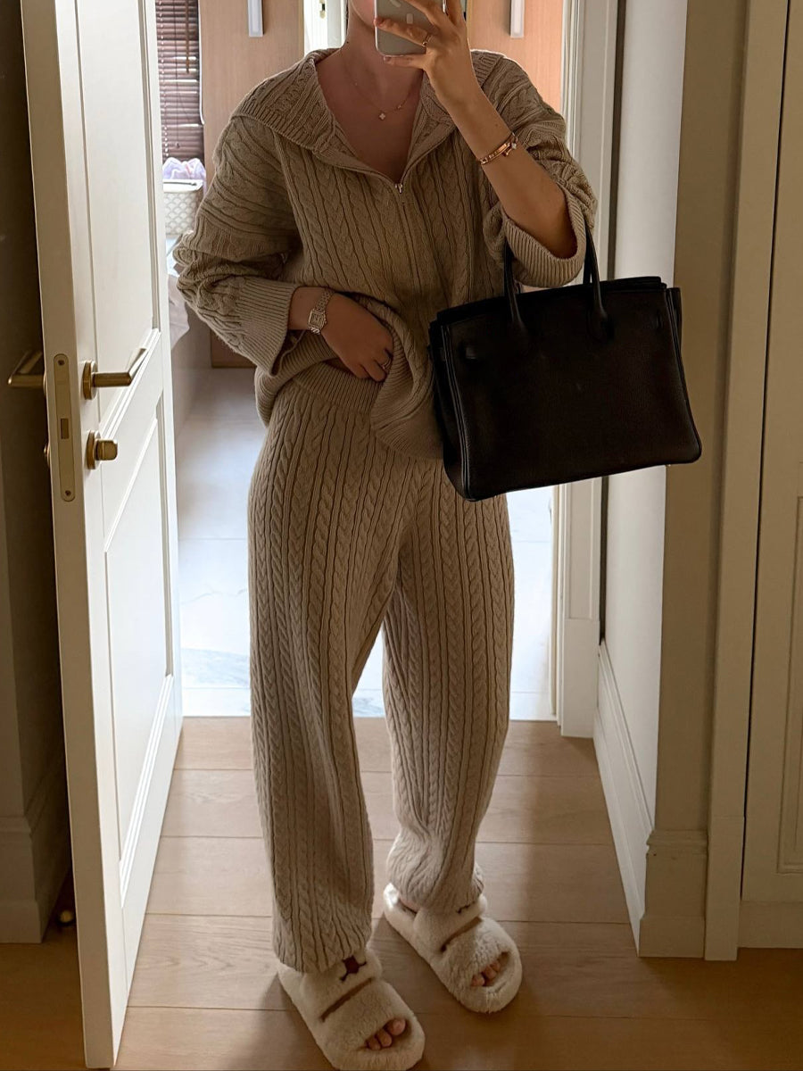 Twist Knitted Casual Two-piece Set