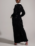 Contrast Sequin-Embellished Dress