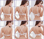 Women's Deep U Multi-Way Push Up Convertible Low Cut Plunge Bra