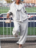 Solid Color Loose Sport Suit