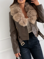 Plush Leather Biker Jacket