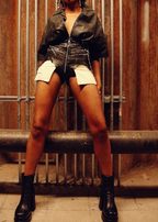 Fab Faux Leather Shorts Set