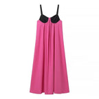 Fashion Back Bow Patchwork Sling Dress