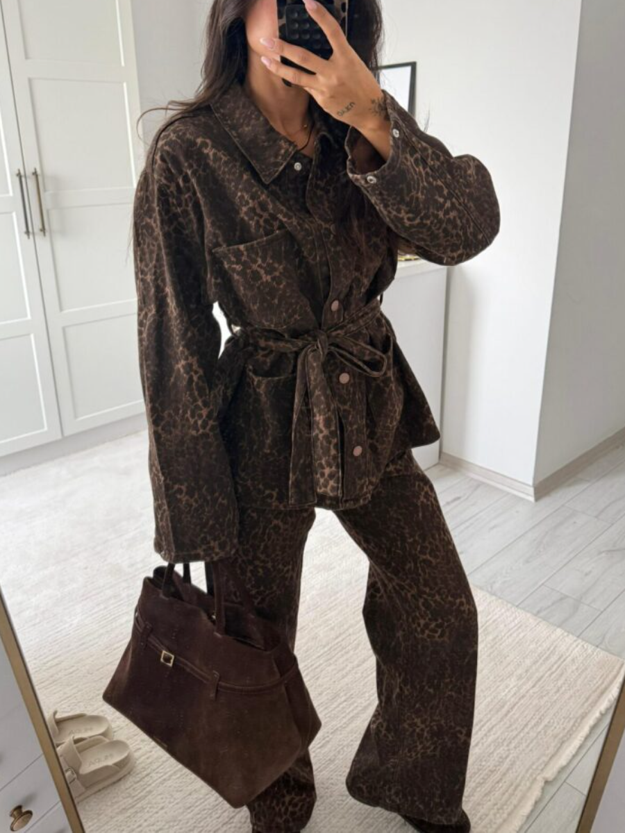 Leopard-print Pants Suit