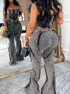 Denim Pants Suit