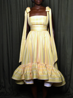 Backless Shouldered Ruffle Dress
