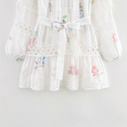 Lace Patchwork Printed Dress
