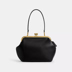 Kiss Lock Frame Large Weave Straw Clutch