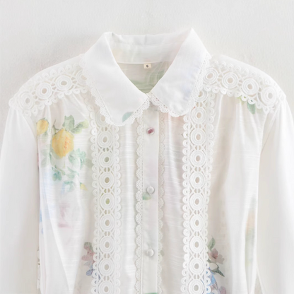 Lace Patchwork Printed Dress
