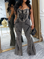 Denim Pants Suit