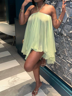 Sexy Halter Neck Loose Mini Dress